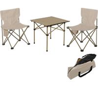 Set de camping HWC-N50, table 2x chaise chaise pliante chaise de pêcheur pliable, métal ~ blanc