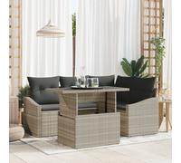 Set De Canapé De Jardin Vidaxl Ensemble De 5 Beige Rotin, Polyester