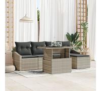 Set De Canapé De Jardin Vidaxl Ensemble De 6 Beige Poly Rattan