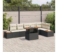 Set De Canapé De Jardin Vidaxl Ensemble De 7 Beige Poly Rattan