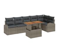 Set de canapé vidaXL Ensemble de 7 Gris Poly rotin