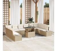 Set De Canapés De Jardin Vidaxl 11 Pièces Crème, Beige