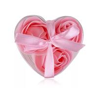 Set de canettes de bain en boîte cadeau avec 3x3 g " Roses de savon en forme de cœur " Confettis de bain [Rose]