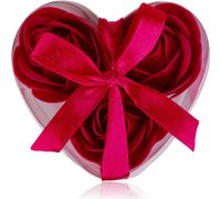 Set de canettes de bain en boîte cadeau avec 3x3 g " Roses de savon en forme de cœur " Confettis de bain [rouge]