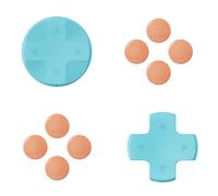 Savage Raven by Skull & Co. D-Pad Button Cap Set for Nintendo Switch 2 Joy-Con - Neon Blue+Red