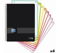Set de carnets de notes Oxford European Book Live&Go A5 noir 160 draps (4 pièces)