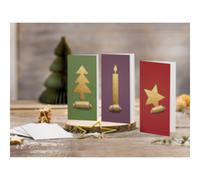 Set de cartes de Noël 'Cut-out style', long (2/3 A4),