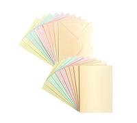 Set de cartes de vœux | Finition nacre | 10 cartes env. 250 g/m² + 10 enveloppes env. 120 g/m² | En 5 couleurs pastel | 10,5 x 14,8 cm (C6)