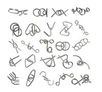 Set de Casse-têtes en métal 24 pièces, Jeux de réflexion pour Adultes, Jeux de Patience pour Adultes, Jeux de dextérité, Casse-têtes pour Enfants, Puzzle IQ 3D, idée Cadeau pour Tous Les âges.