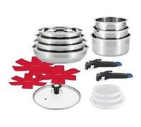 Batterie de cuisine - AM3237 - Tous feux dont induction - ARTHUR MARTIN - Sans PFOA/PFAS - Acier inoxydable 18/10 - 16 pièces