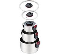 Set de casseroles 6 pièces Acier inoxydable Poignée en plastique empilable de la marque Maestro. acier inoxydable G