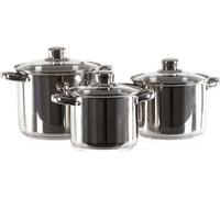 Set de casseroles en inox Camp4 avec couvercle en verre - 6 pièces