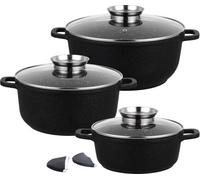 Set de casseroles - KLAUSBERG - KB-7359 - 8 éléments - Compatible induction - Noir