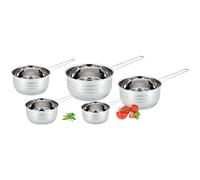 Set de Casseroles - ROYAL SWISS - Inox 18/10 - 5 pièces - Compatible tous feux - Revêtement inox