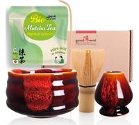 Set de cérémonie du thé matcha “Akai” avec bol à thé, porte-fouet et 30 g de matcha premium