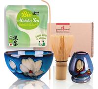 Set de cérémonie du thé matcha “Magnolia” avec bol à thé, porte-fouet et 30 g de matcha premium