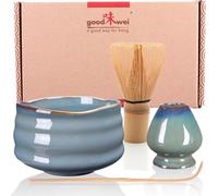 Set de cérémonie du thé matcha “Menouseki” avec bol à thé, fouet à matcha et porte-fouet