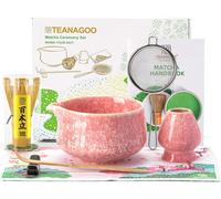 Set de cérémonie matcha rose 7 pièces avec bol et fouet Vendos85