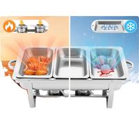 Set de chafing-dish de grande capacité, 410 inox, chauffage à l'alcool