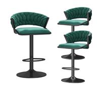 Set de Chaises à Tabourets en Tissu Velvet en Tricot pour Bar, Hauteur de Sertanier avec Accoudoirs Noire Base, Hauts Chaises de Cuisine pour Bar, Cafés Bistro, Mise à Hauteur réglable 45-60 cm,