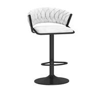 Set de Chaises à Tabourets en Tissu Velvet en Tricot pour Bar, Hauteur de Sertanier avec Accoudoirs Noire Base, Hauts Chaises de Cuisine pour Bar, Cafés Bistro, Mise à Hauteur réglable 45-60 cm,