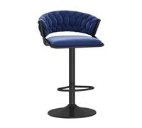 Set de Chaises à Tabourets en Tissu Velvet en Tricot pour Bar, Hauteur de Sertanier avec Accoudoirs Noire Base, Hauts Chaises de Cuisine pour Bar, Cafés Bistro, Mise à Hauteur réglable 45-60 cm,
