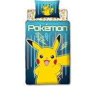 Set de chambre - POKEMON - Pikachu - Housse 140 x 200 cm + Taie 63 x 63 cm + Coussin 30 x 30 cm + Masque de sommeil