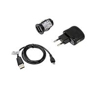 Set de Charge Compatible avec Denver KCA-1330, Câble USB, Chargeur, Adaptateur de Voiture, 2000mA