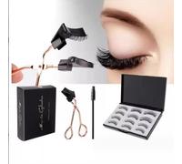 Set de cils magnétiques 3D, cils magnétiques sans eye-liner Magnetic Eyelashes cils magnétiques avec recourbe-cils et brosses