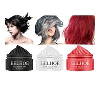 Set de Cire Capillaire Temporaire, Cire Colorante pour Cheveux Noire, Blanche et Rouge à Usage Unique, Facilement Lavable pour Hommes, Femmes, Enfants, Fête, Cosplay, Mascarade, Boîte de Nuit