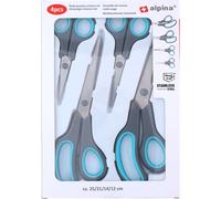 Set de ciseaux 4 pièces avec lames en acier inoxydable