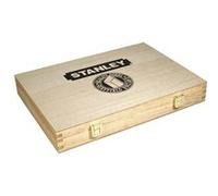 Stanley - Ciseau À Bois avec manche Bois Dans Un Coffret - Vernis incolore - Lame en Acier Chromé - Jeu de 5 Ciseaux - 2-16-217