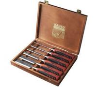 Set de ciseaux à bois en coffret en bois, 6 pcs 6,10,12,18,25,32mm Bahco 424P-S6-EUR