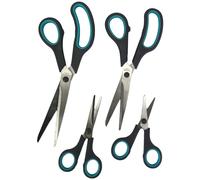 Set de ciseaux - acier inoxydable - 25, 21, 14 et 12 cm. - 4 pièces