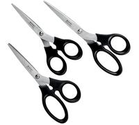 Set de ciseaux acier inoxydable - LEITZ - 165/185/200 mm - Poignée ergonomique - Ambidextres - Lot 3 paires