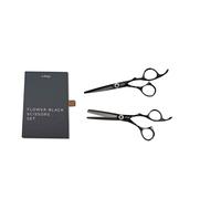 Set De Ciseaux E-KWIP Flower Noir Ciseaux De Coiffure + Ciseaux De Modélisation