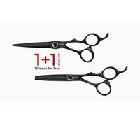 Set De Ciseaux E-KWIP Kuro Ciseaux De Coupe 60 + Ciseaux De Modélisation 40