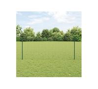vidaXL Set de clôture de jardin Lot de 2 Acier traité en poudre Vert