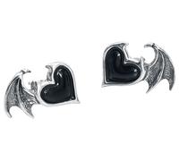 Alchemy Gothic Set de clous d'oreilles BlackSoul Femme couleur argent Étain