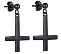 Set de clous d'oreilles Gothic de etNox - Croix Noire - pour Femme - noir Standard