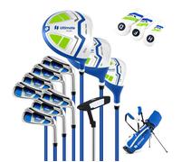Set de Clubs de Golf COSTWAY-pour Hommes avec Sac Trépied-Ensemble Comprend Driver&Bois&Hybride&Fers&Putter&Couvre-Chefs-Bleu