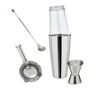Set de cocktail - Boston Shaker - Métal et verre - 2 pièces - Compatible lave-vaisselle - Couleur gris