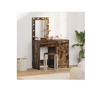 Set de coiffeuse 2 pièces avec LED en chêne fumé en bois composite Chêne fumé G