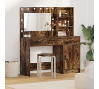 Set De Coiffeuse 2 Pièces Vidaxl Avec Led En Chêne Fumé En Bois D'ingénierie