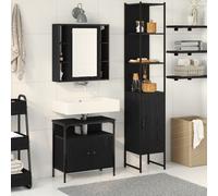 Set de coiffeuse 3 pièces en bois d'ingénierie gris Sonoma