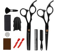 Set de coiffure avec ciseaux, peignes, pinces, manteau 11 pièces