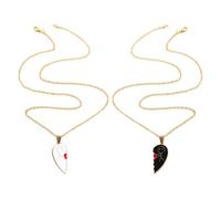 Set de Colliers - Deux Pièces Pendentif Cœur Amour - Pendentif Amovible Léger Bijou Cadeau Souvenir pour Femmes Hommes Amis Famille, Se référer à la description, Aluminium, Se référer à la description