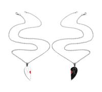 Set de Colliers - Deux Pièces Pendentif Cœur Amour - Pendentif Amovible Léger Bijou Cadeau Souvenir pour Femmes Hommes Amis Famille, Se référer à la description, Aluminium, Se référer à la description