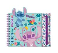 Set de coloriage - Disney - Stitch & Angel - Carnet, Trousse et 5 Crayons - Licence Officielle - Multicolore