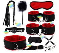 Set De Combinaison RéGlable En Nylon De 10 PièCes, Bracelet En Nylon Et Masque D'œIl De Sommeil Combination-Stretching Accessoriesd-9 (Rouge)